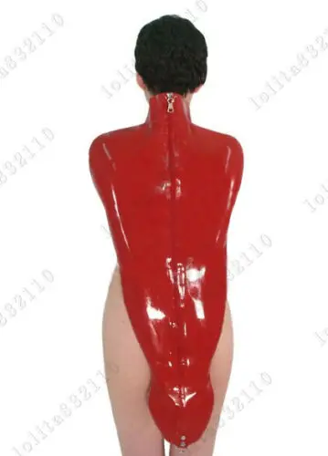 

Latex Catsuit Rubber Red Arms Backward Jacket Customized（LEAVE MESSAGE FOR MEN SIZE OR WOMEN SIZE）