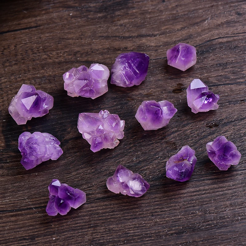 50/100g Natural Amethyst Raw Quartz Small Cluster Healing Reiki Stone Crystal Point Specimen Home Decor Raw Crystals Minerales