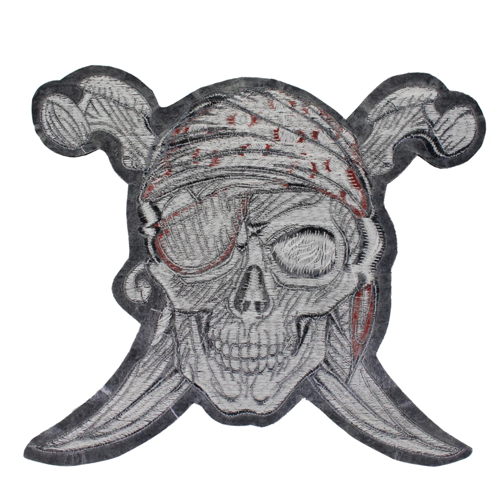 Skull Knife Badge Die Pirate patch giacca da uomo zaino Ride Jacket Iron on Embroidery Applique