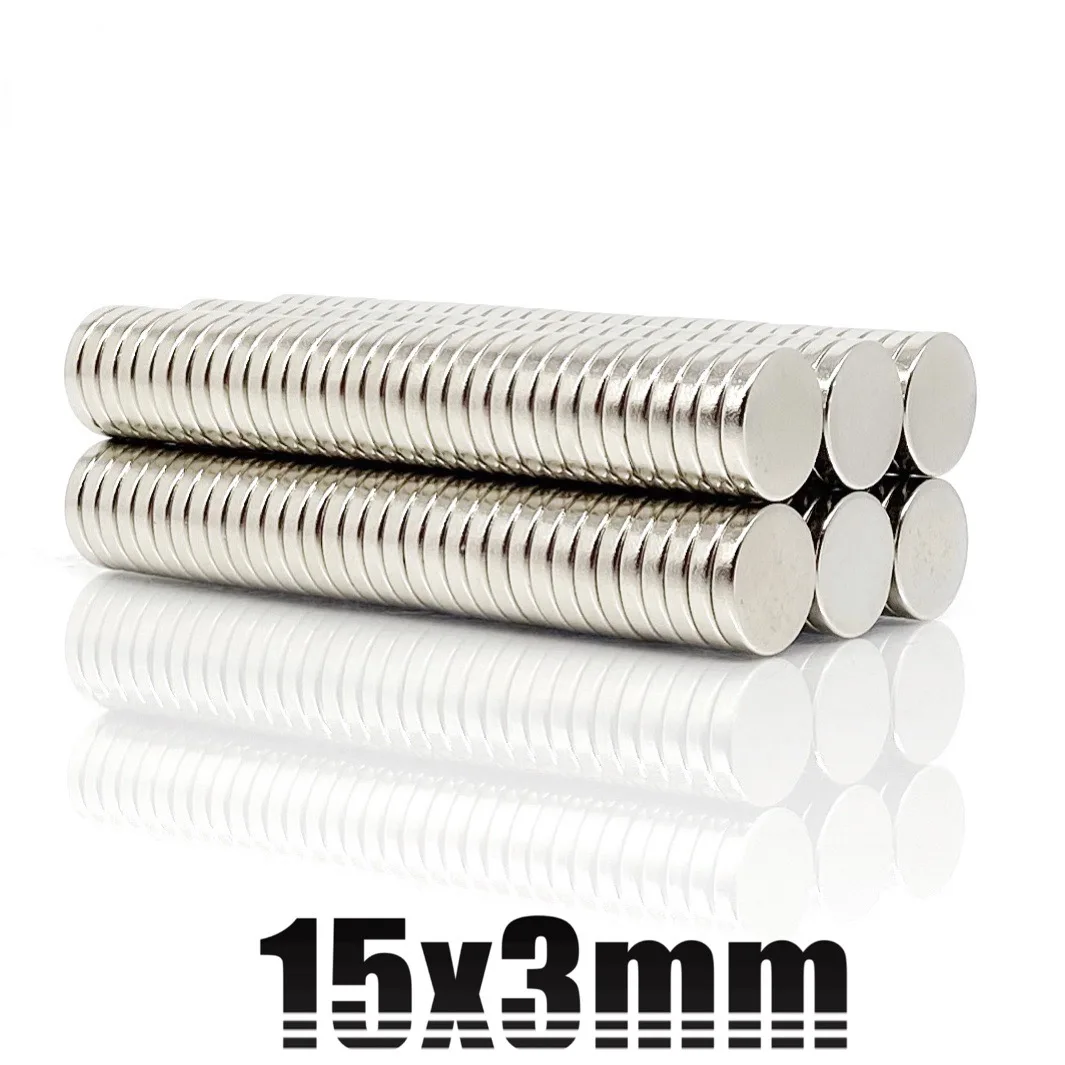 5/10/20/50/100pcs 15x3 mm Search Minor Magnet Diameter 15mm x 3mm Bulk Small Round Magnetic 15x3mm Neodymium Disc Magnets 15*3