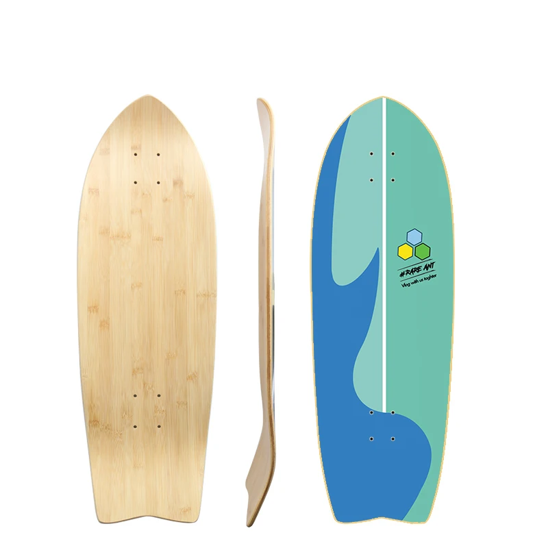 3.0 Land Surf Skateboard Deck Carver Carbonized Bamboo Fiberglass  24-74cm