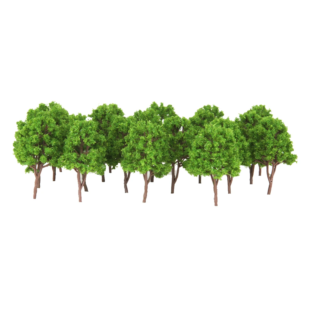 20pcs Miniature Trees for Railways Trains Layouts Architectural Supplies N Scale