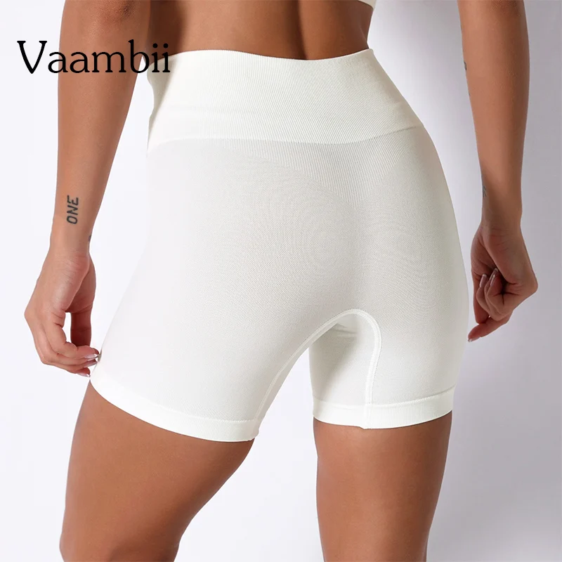 

Women's White Training Running Shorts Seamless Biker Sports Shorts 2021 High Waist Leggings Fitness Sport Shorts For Women