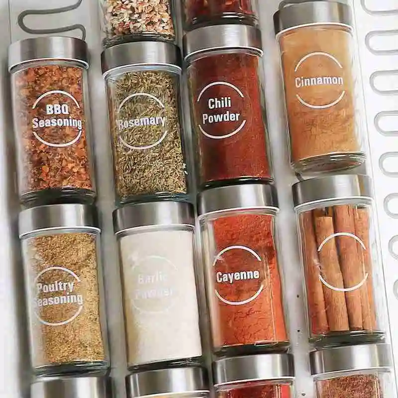 144pcs/132pcs vasetti da cucina etichetta contenitore bottiglia varie etichette alimentari adesivi trasparenti sulla scatola di immagazzinaggio lattina segno articolo 6 fogli