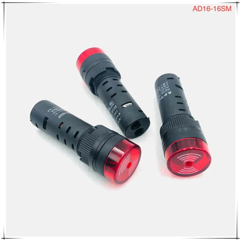 3 Pcs/Lot AD16-16SM 16mm AC/DC 12V / 24V / 110V /  AC220V Siren Buzzer Red LED Indicator Light Pilot Lamp