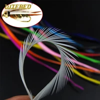 12 Uds ganso Biots pluma Beadhead Príncipe Ninfa cola ala caso piedra atado de moscas Material negro blanco marrón rojo verde rojo azul