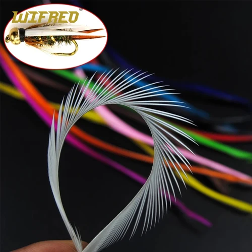 Imagen 1 del producto 12 Uds ganso Biots pluma Beadhead Príncipe Ninfa cola ala caso piedra atado de moscas Material negro blanco marrón rojo verde rojo azul