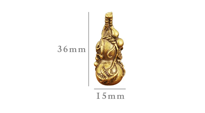 Vintage solid Brass vine gourd craft DIY Pendant ornament Miniature Fitting Keychain ring Pendant Accessories a1077