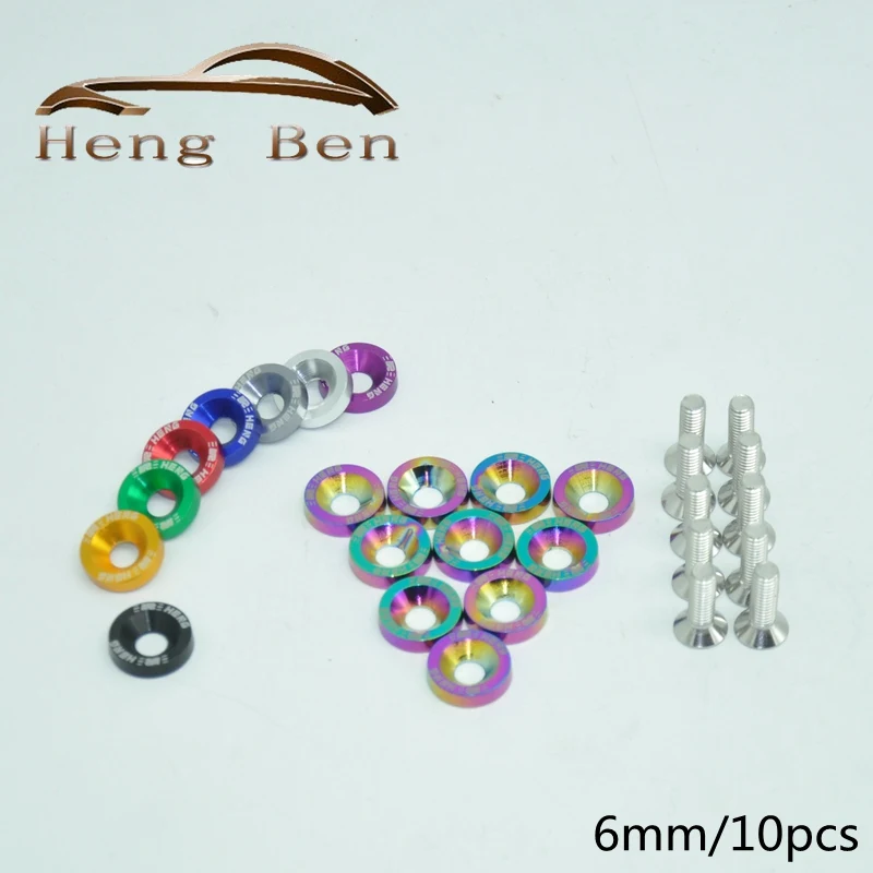 Universal  6mm Fender Washers  washers and bolt Aluminum for  Civic Integra RSX EK EG DC