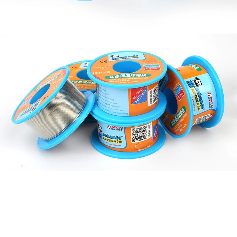 Meccanico HB-366 0.3/0.4/0.5/0.6/0.8mm nucleo di colofonia saldatura filo di saldatura senza piombo filo di stagno a bassa temperatura 210 ℃ punto di fusione