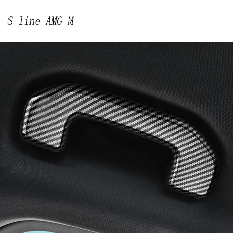 

Car Interior Front armrest handle Trim Rear handle Cover Styling Carbon fiber Sticker For Mercedes Benz C Class W206 Accessories