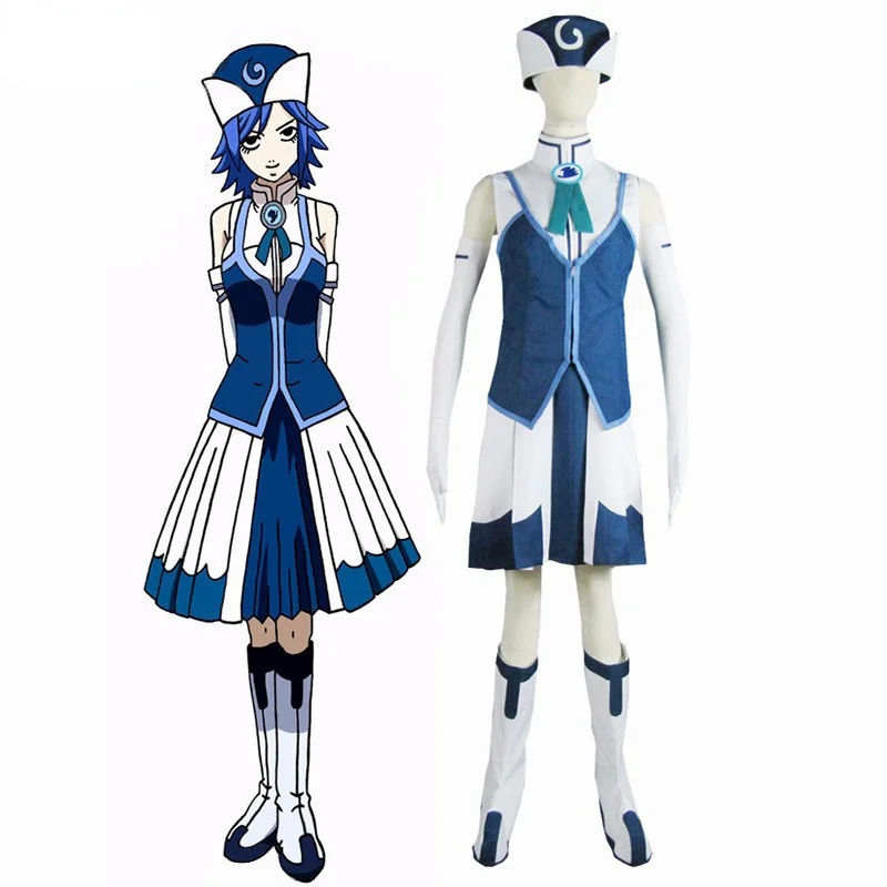 

Anime Fairy Tail Rain Juvia Lockser Blue Cosplay Costumes for Women