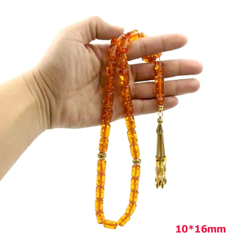 Tasbih resina Ambers colore musulmano rosario perlina nappe d\'oro 2021 prodotto di moda islamica Ramadan Eid regalo paryer Misbaha bracciale