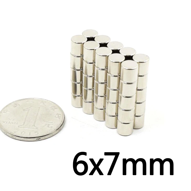 10/20/50pcs 6x7 mm Powerful Magnets 6mmx7mm Permanent Small Round Magnet 6x7mm Neodymium Magnet Super Strong 6*7 mm N35