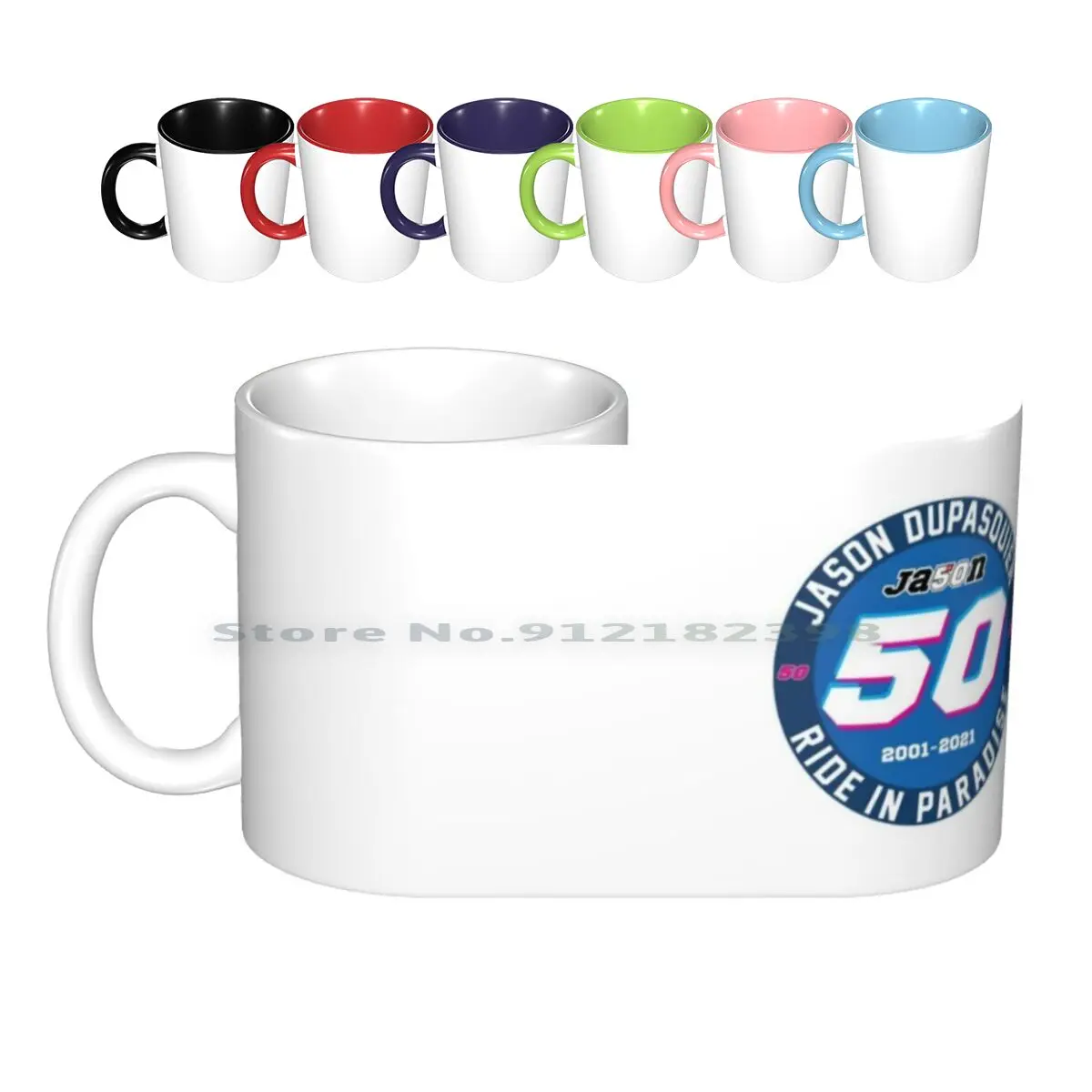 Jason Dupasquier Ride In Paradise Ceramic Mugs Coffee Cups Milk Tea Mug Moto3 Helmet Motorbike Motorcycle Racing Racer Sports