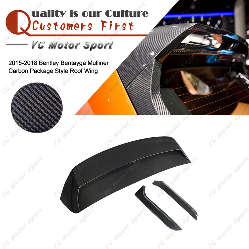 

Car-styling Carbon Fiber Roof Wing Fit For 2015-2018 Bentley Bentayga Mulliner Carbon Package Style Rear Roof Spoiler Wing