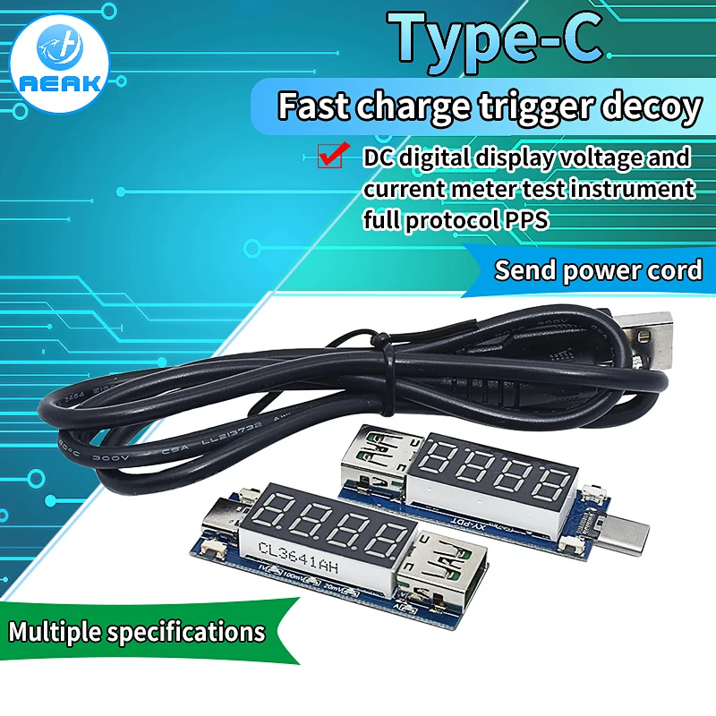 Type-C PD decoy module Quick charge trigger module DC digital display voltage ampere meter Test instrument Support PD2.0 PD3.0