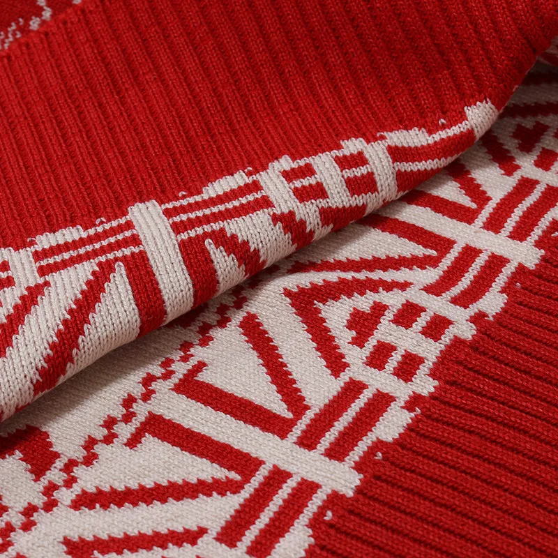 Christmas Men\'s O-Neck Cotton Pullover Warm Print Elk Autumn Slim Long Sleeve Clothes Knitted Casual Men Sweater Ugly Pull Homme