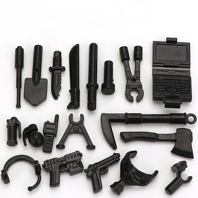 Moderne MOC Waffen Ausrüstung Gun Teile Stadt SWAT Waffen Brinquedos Playmobil Military Figuren Mini Gebäude Block Kinder Spielzeug