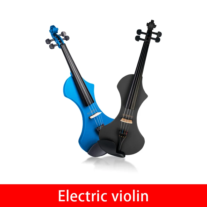 NAOMI-Electric Violin Fiddle with Case, Silent Violin, Handcrafted, Basswood, Bow Headphone, 4/4