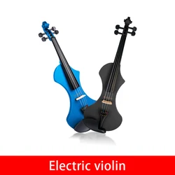 NAOMI-Electric Violin Fiddle with Case, Silent Violin, Handcrafted, Basswood, Bow Headphone, 4/4