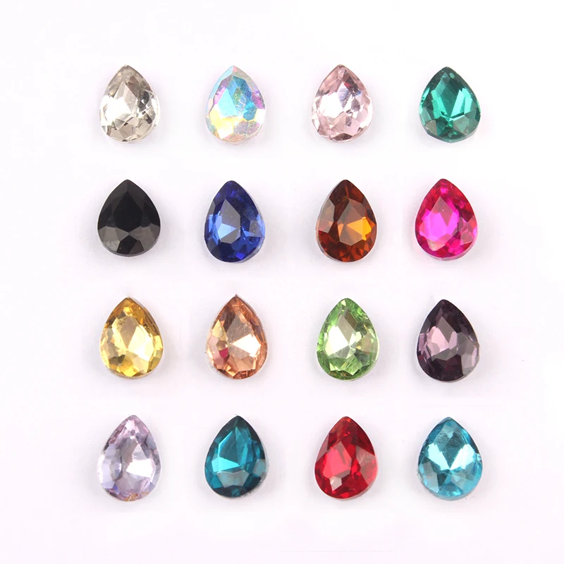 

30pcs Glass Crystal Rhinestones 3D Water Drop Stones Nail Art Decoration Strass Polishing Charm Design Accessories Jewelry