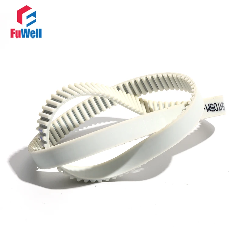 HTD5M PU Timing Belt 15/20/25/30mm Width White Polyurethane Toothed Belt 655/660/670/680/690/700/705mm Closed Loop Gear Belt