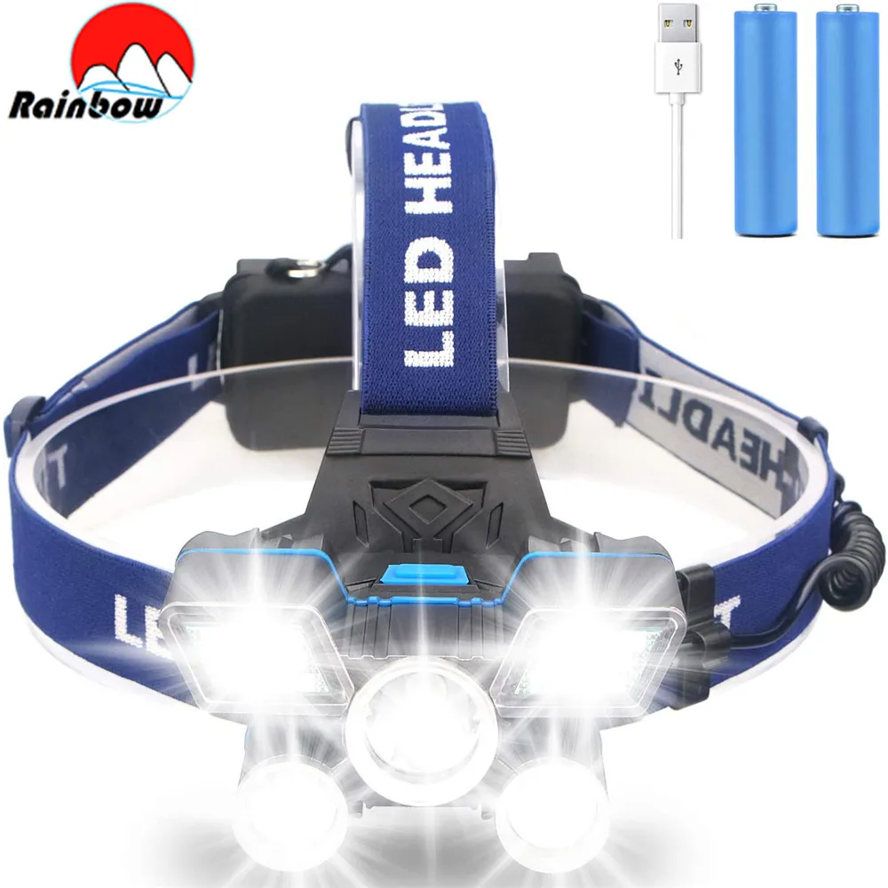 

Ultra Bright L2 T6 Headlamp 21 LED Headlight With Power Indicator USB Rechargeable Work Light 9 Modes Head Lamp For Camping Hike