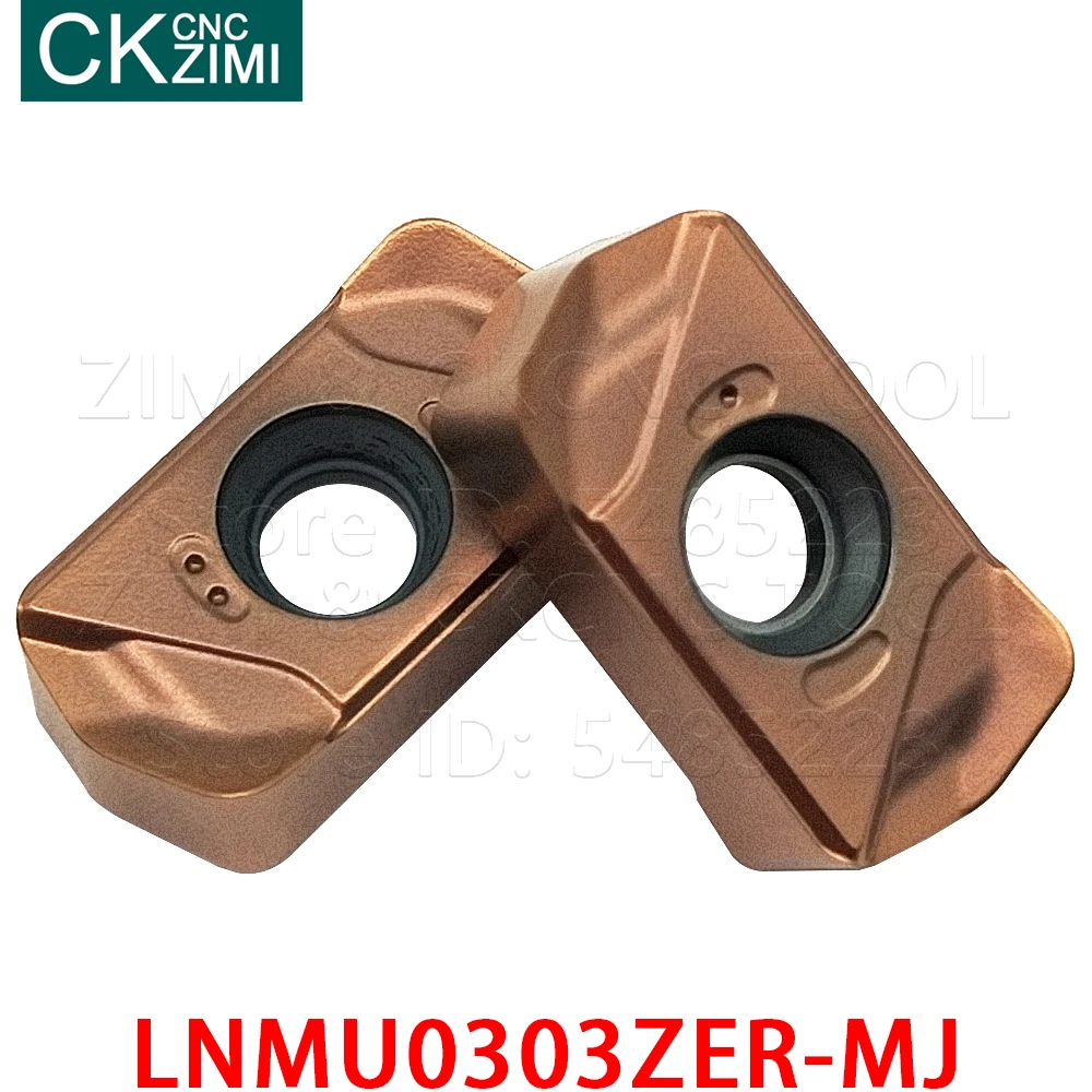 LNMU0303ZER-MJ de metal CNC LNMU 0303 ZER MJ, insertos de fresado de alimentación rápida, doble cara, 10P, para LNMU03