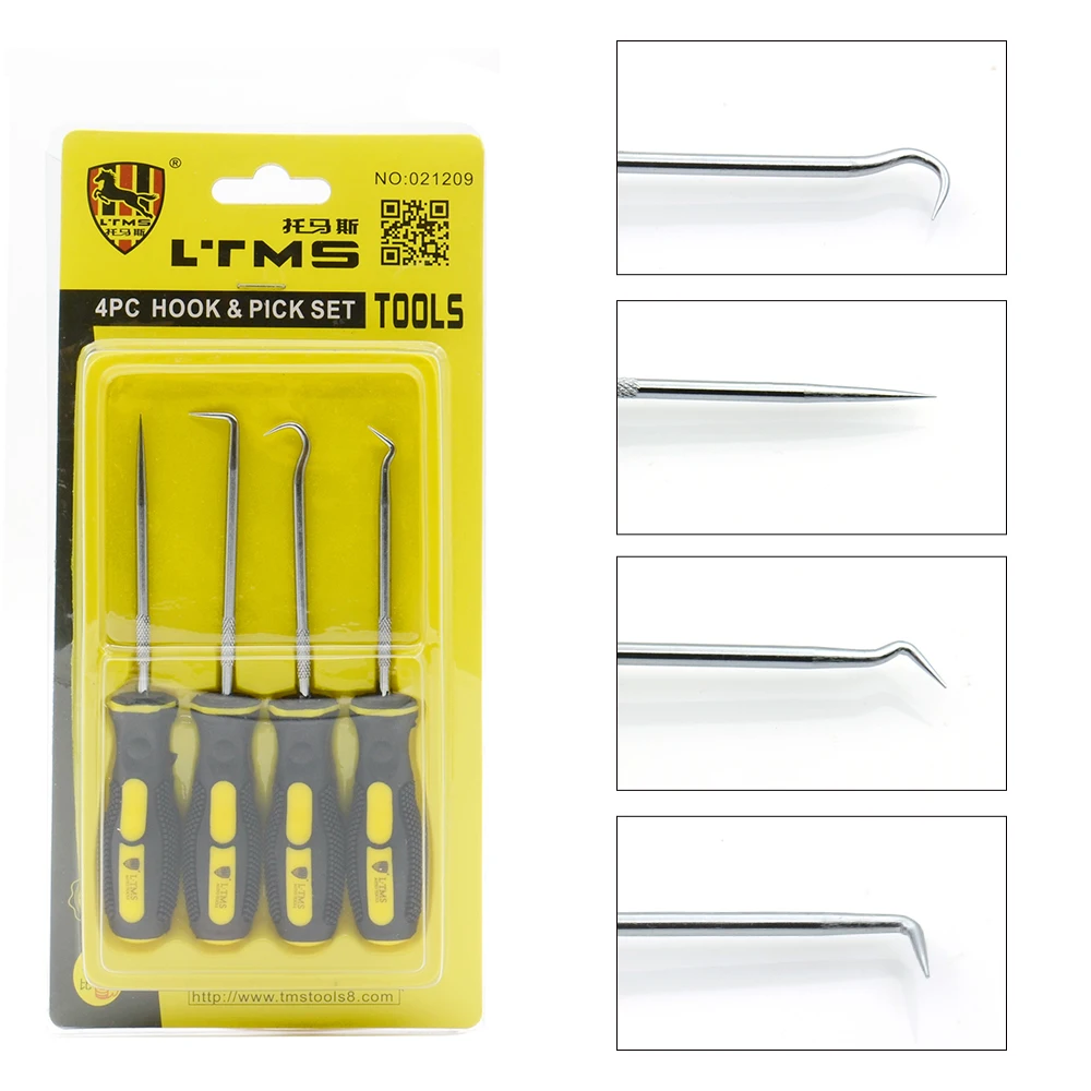 مستقيم/تعويض/90 درجة/O-حلقة هوك اختيار 4 قطعة/المجموعة اضافية طويلة هوك و اختيار سيارة السيارات مجموعة ختم مزيل الحرفية هواية أداة #6