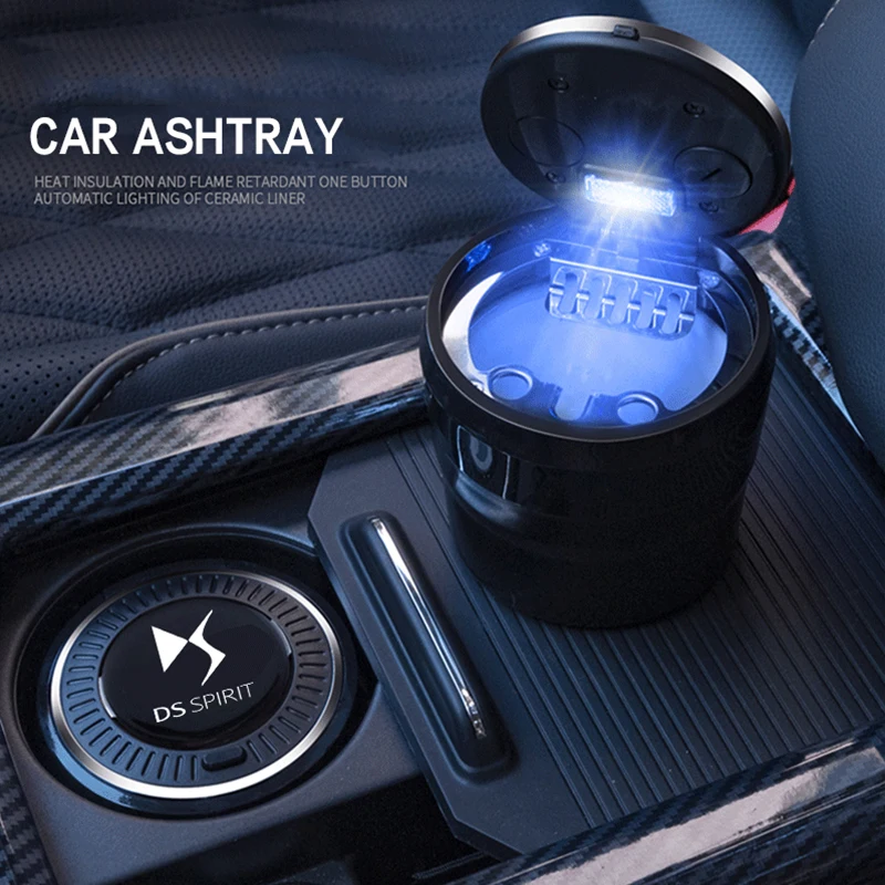 Car accessories ashtray Button open style LED Stainless For Citroen DS DS3 DS4 DS4S DS5 DS 5LS DS6 DS7 Car Accessories