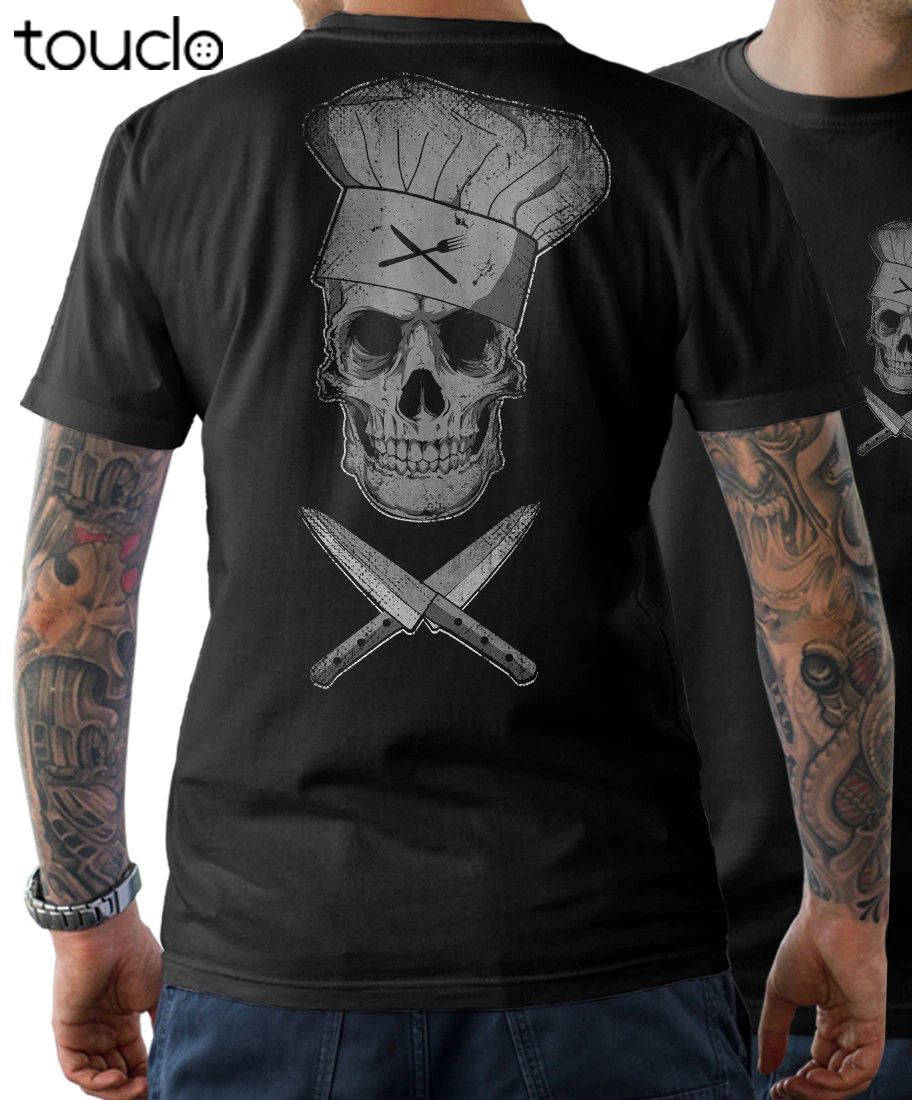 T-Shirt Chef Skull Cook Skull Chef Stranger Design T Shirt New Short Sleeves Cotton Fashion T-Shirt