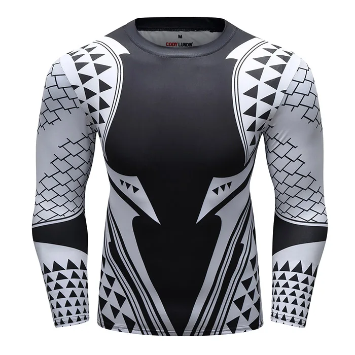 Aquaman Compression Shirt Man 3D Printed T shirts Men 2019 Newest Comics Cosplay Costume Long Sleeve Tops For Male Fitness Cloth