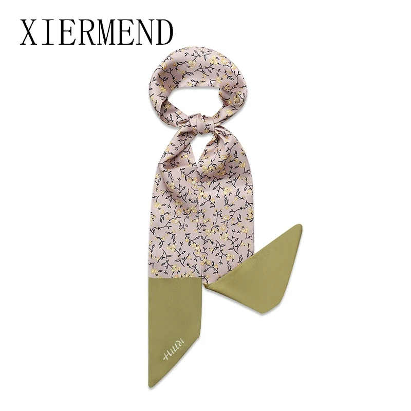 new Spring summer scarves ins double-side small scarf French hair band narrow slender little ribbon women skinny scarf