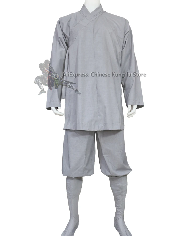 Cotton Shaolin Monk Uniform Buddhist Robe Kung fu Martial arts Suit Meditation Clothes