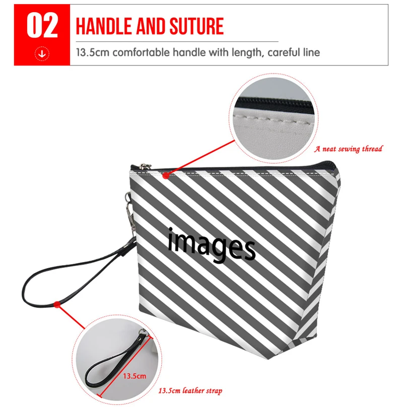 Women Newfoundland Dog Make Up Bags for Travel Organizer Toiletry Bag Ladies Portable Wash Kit Bags Females Cosmetic Bag