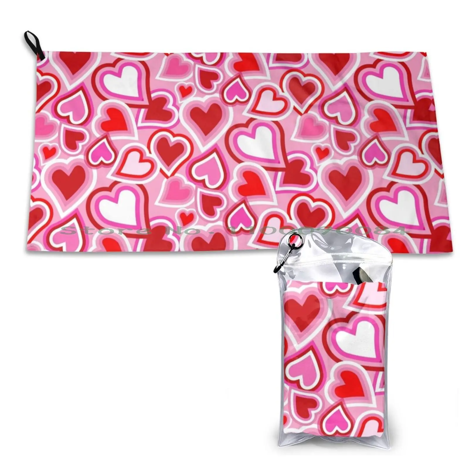 Valentine Mix Hearts Quick Dry Towel Gym Sports Bath Portable South Africa Nwo Wwf Football Rugby Sports Soft Sweat-Absorbent