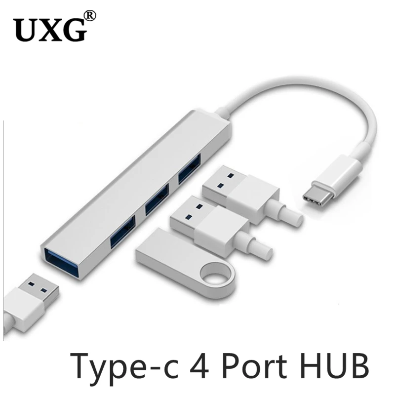 USB C HUB 4 In 1 Type-C HUB 4 Ports Type-C To USB 3.0 Data Hub Adapter With Speed 5Gbps For For Xiaomi Lenovo Mac Pro Air PC