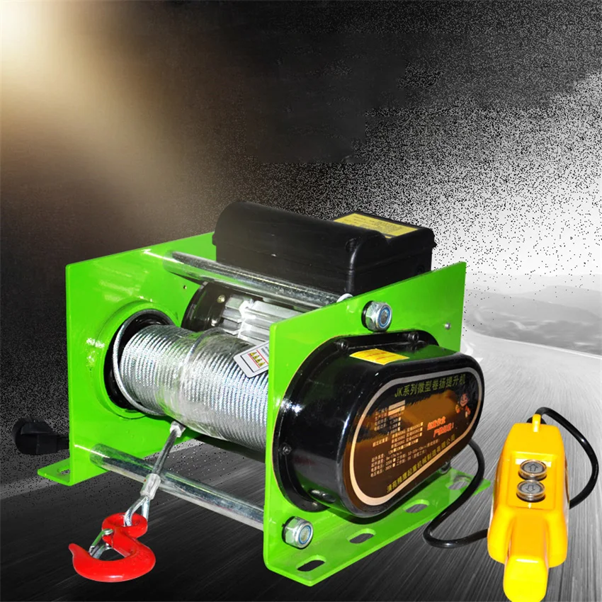 

220V/380V Portable Small Winch Crane Household Electric Winch Construction Decoration Wire Rope Hoist 400/600/800/1000kg