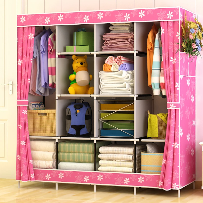 Large Wardrobe Cloth Wardrobe Fabric Closet Clothing Storage Cabinet Dustproof Wardrobe Bedroom Furniture Closet Storage Cubes