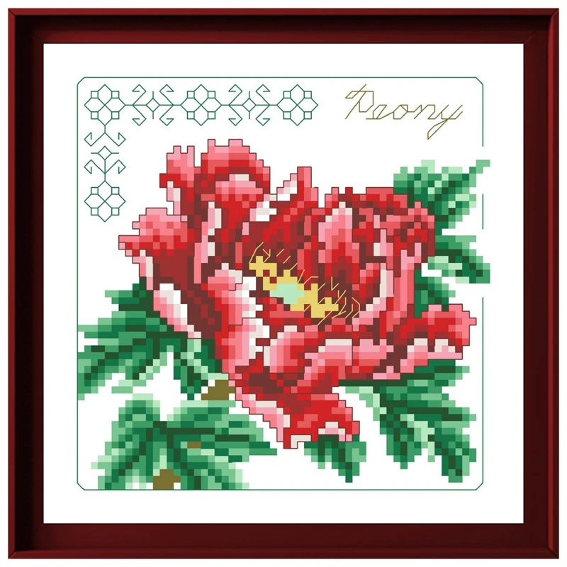 Fiori kit punto croce modello piccolo pacchetto peonia 18ct 14ct 11ct panno filo di cotone ricamo cucito a mano fai-da-te