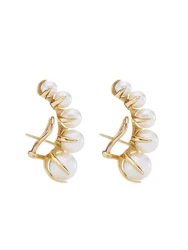 Trendy Pearl Ear Cuffs Earrings For Women Personality Statement Stud Jewelry Brincos