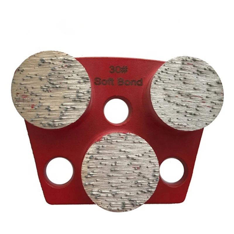 Disque de Meulage de Béton à Trois Segments de Forme Ronde, Tampons de Sol Souples, Moyens et Durs pour la Rénovation de Terrazzo, 12 Pièces, ASL44