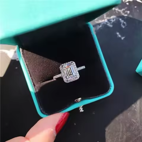 Handmade 100% 925 sterling Silver Engagement wedding Rings for Women ring set band finger promise Jewelry bridal personalized