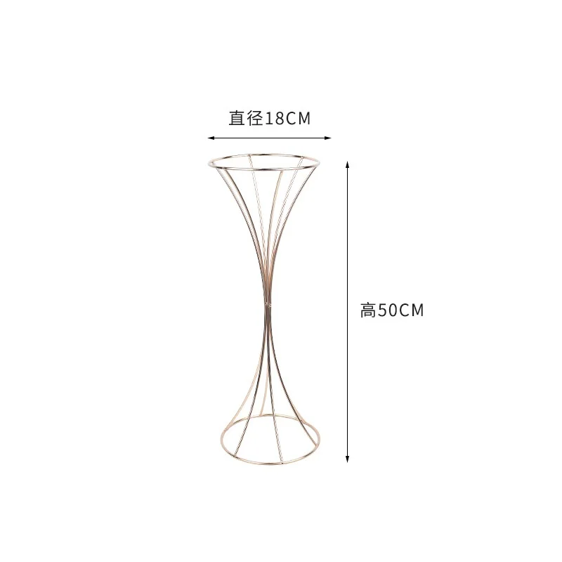Goldene Hohle Blumenvase, Hochzeits-Eisenkunst, Galvanisierte Taillenform, Szenenarrangement, Dekorative Hochzeits-Eisenkunstwerke – Detail 1