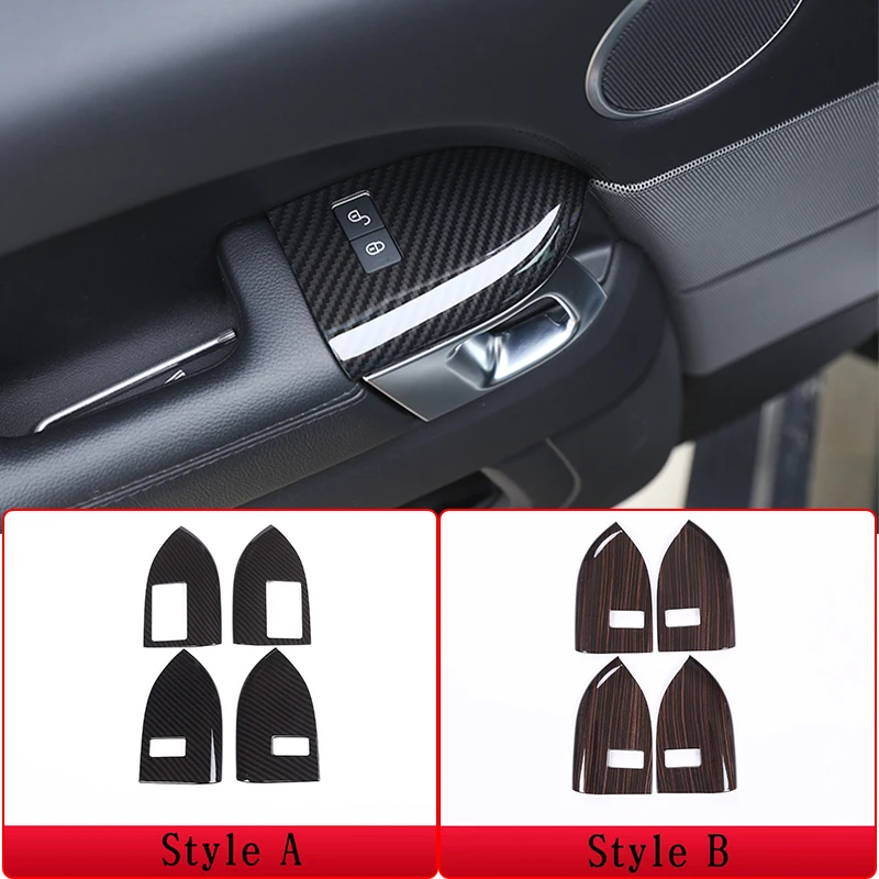 For Land Rover Range Rover Sport  2014-2018 Carbon Fiber Style ABS Plastic Child Safety Lock Frame Cover Trim 4pcs/set