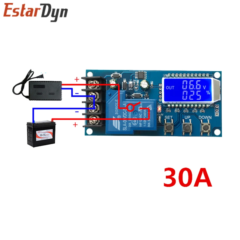 6-60v 30A 10A Lead-acid Solar Battery Charge Controller Protection Board Charger Time Switch 12v 24v 36v 48v Battery Capacity