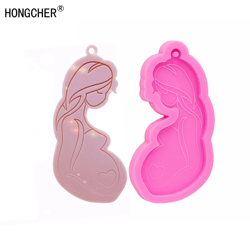 Shiny Glossy Jewelry Pregnant women mold | Pregnant Silicone Molds | Keychain,Epoxy Resin earring,Polymer Clay Mould