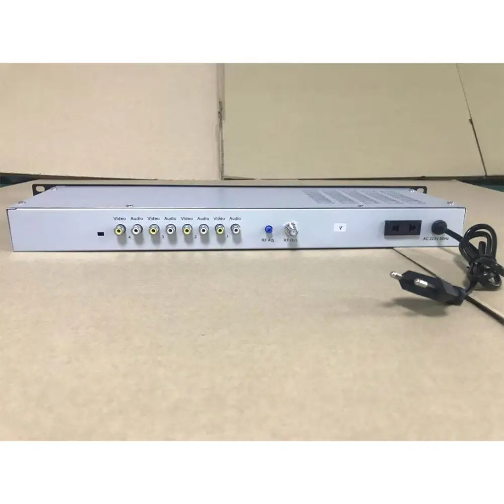 4-way agile modulator CATV analog front end AV to RF 4-channel analogue modulator CATV front-end equipment