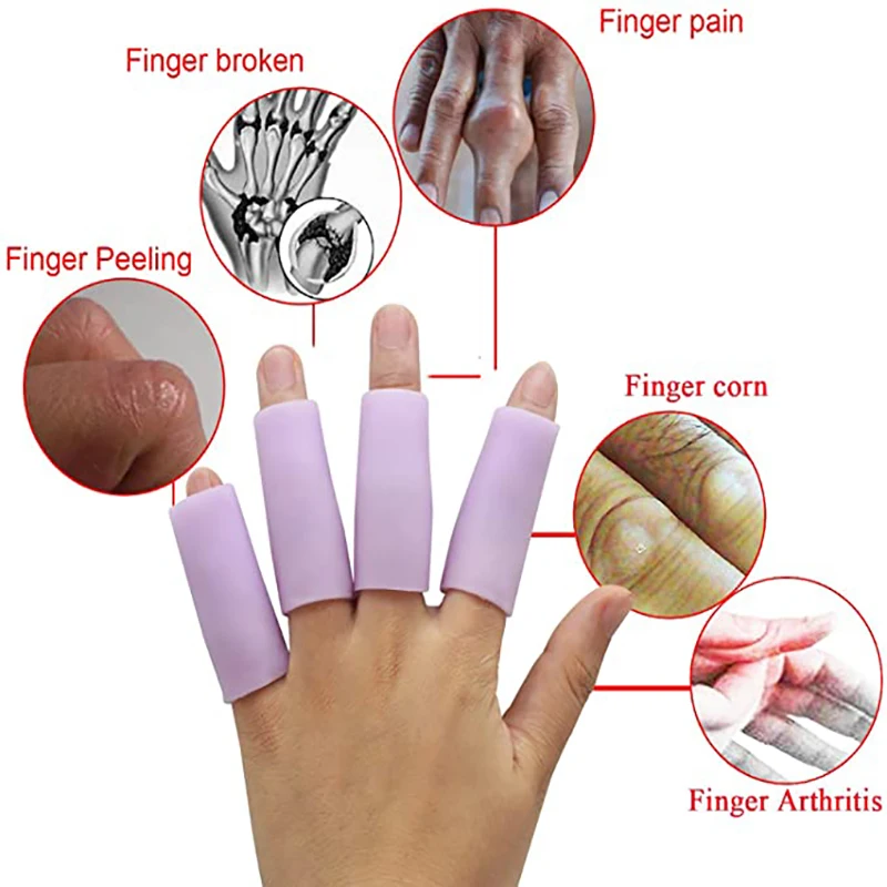 10pcs Gel Finger Little Toe Protector For Finger Touch Hand Eczema Finger Cracks Finger Arthritis Silicon Pain Relief Tube